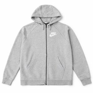 Nike Gray Full Zip Hoodie Womens Large Fleece Athleisure Jacket